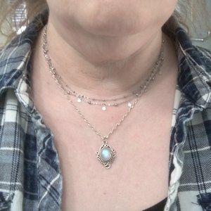 Rainbow Moonstone pendant - 925 Silver